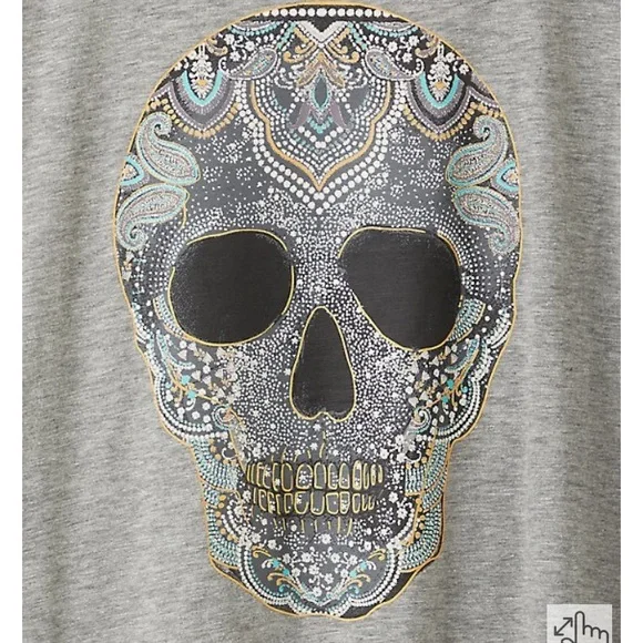 ⭐️SOLD⭐️🆕🤍💀TORRID Medallion Skull Vintage Tee- NWT💀🤍 - Picture 2 of 7